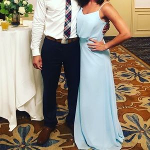 Bill levkoff Capri blue bridesmaid dress